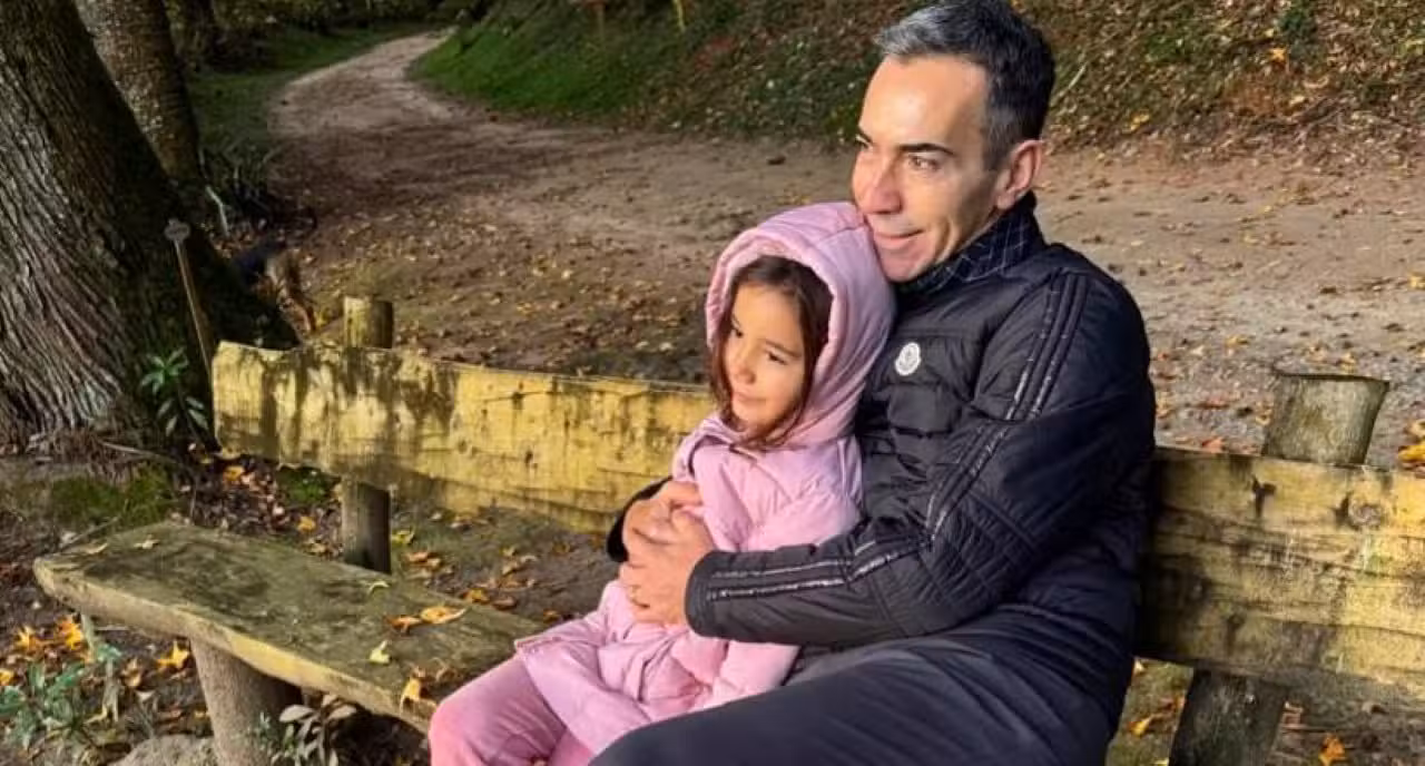 César Tralli e filha