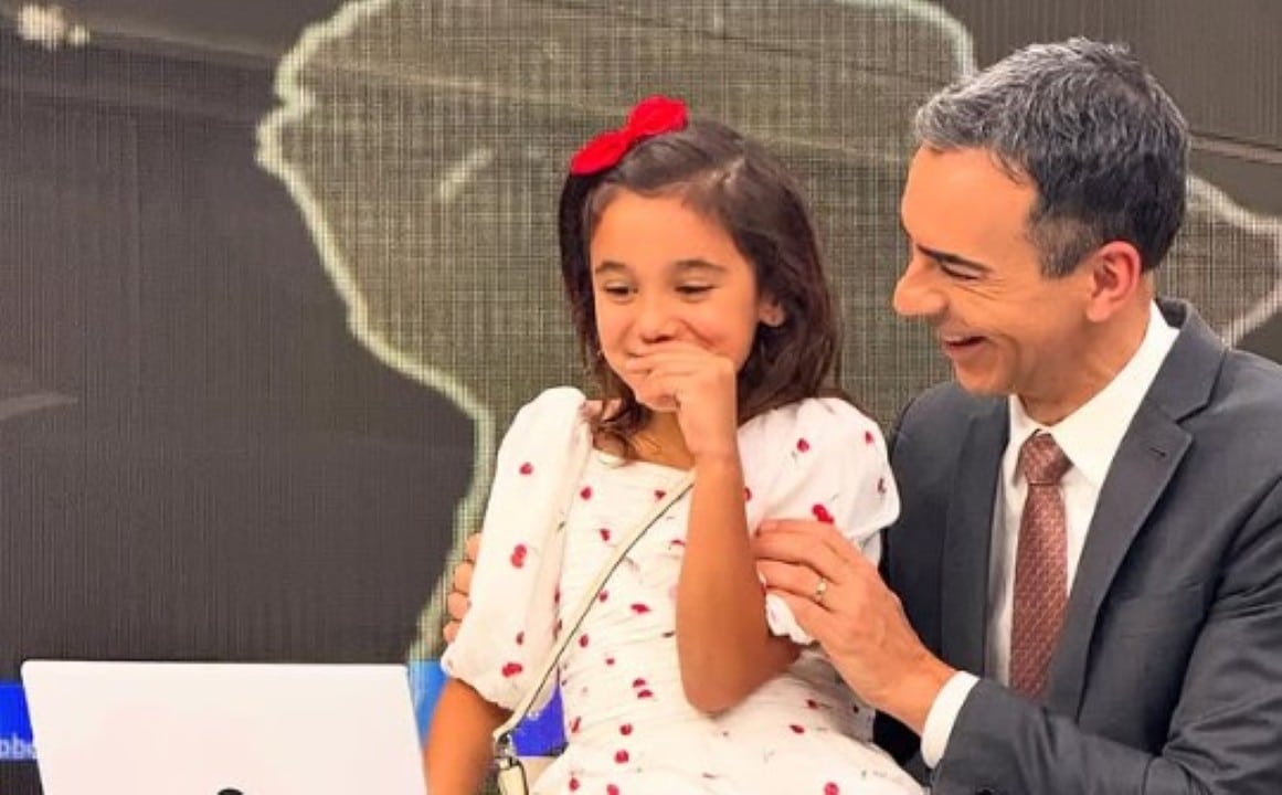 César Tralli e filha