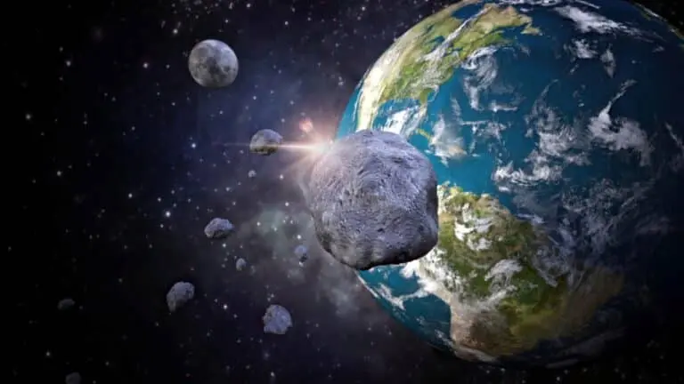 Planeta Terra e asteroide