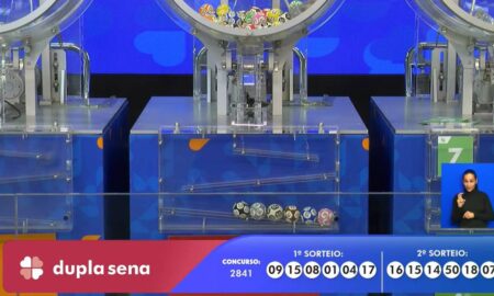 Resultado Dupla Sena 2841 com R$ 1,8 milhão em jogo nas Loterias Caixa: Primeiro Sorteio: 09 - 15 - 08 - 01 - 04 - 17 - Segundo Sorteio: 16 - 15 - 14 - 50 - 18 - 07