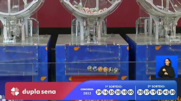 Resultado Dupla Sena 2852
