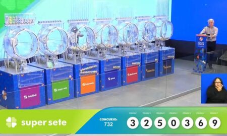 Resultado Super Sete 732 com prêmio acumulado de R$ 5,4 milhões nas Loterias Caixa: Colunas correspondentes: 3 - 2 - 5 - 0 - 3 - 6 - 9