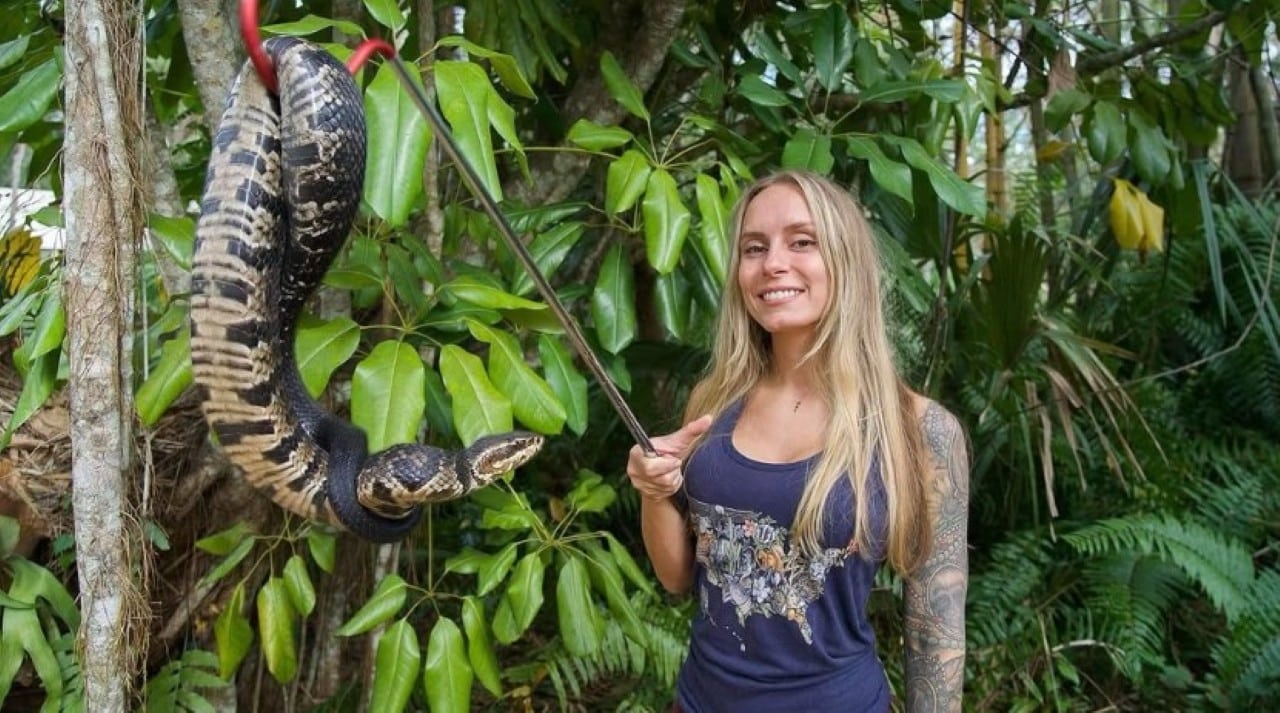 Taylor Stanberry, winner of the 2025 Florida Python Challenge snake hunt
