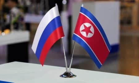 bandeira russa e norte coreana