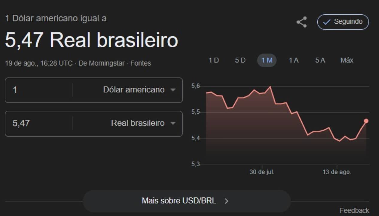 dolar hoje 19.08.2025