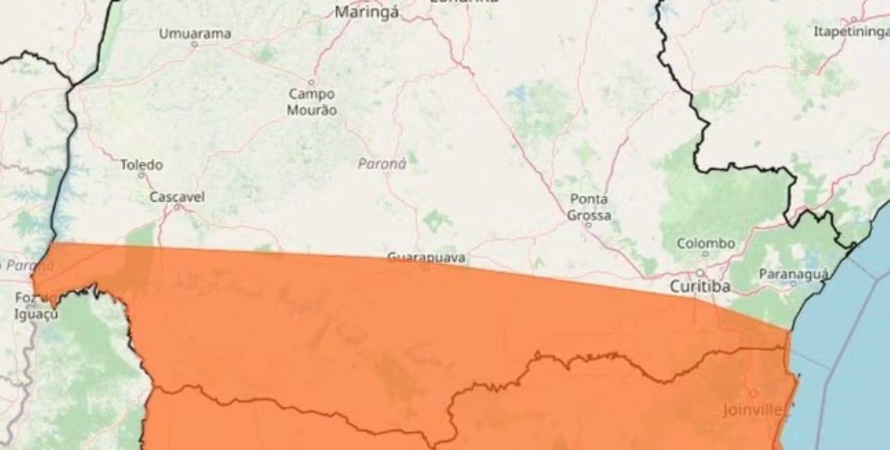 Alerta de tempestades do Inmet para o Paraná