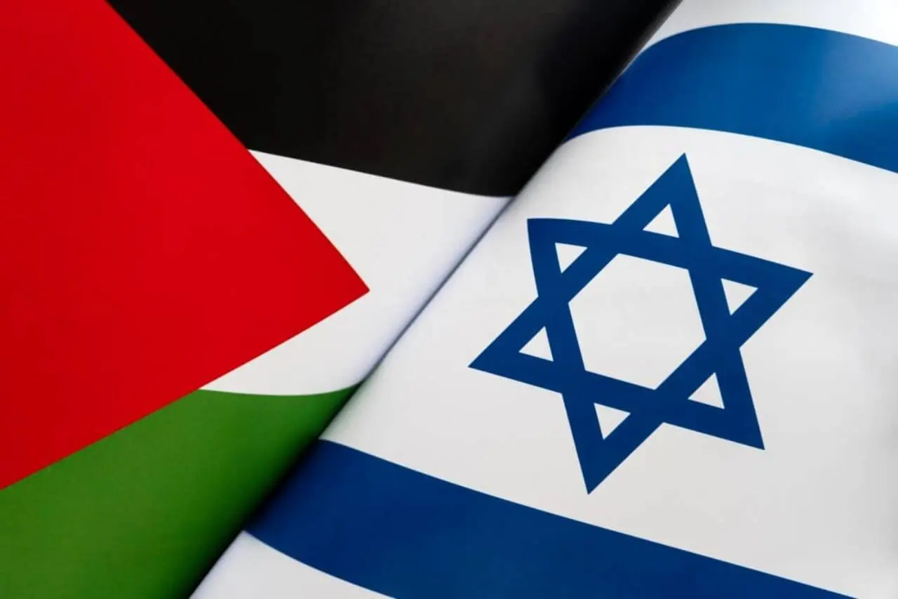 Bandeiras da Palestina e Israel