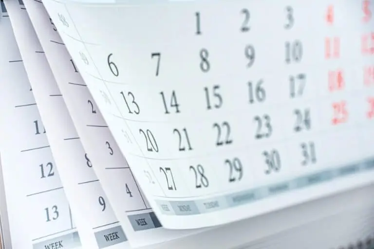 Calendário de feriado