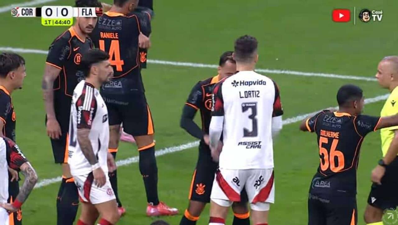 Empate sem gols marca duelo entre Corinthians x Flamengo até 43’; Rossi neutraliza Yuri Alberto até o momento