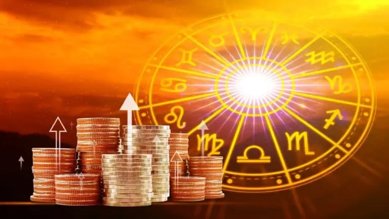Horóscopo com signos do zodíaco e moedasHoróscopo com signos do zodíaco e moedas