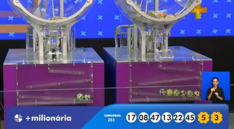 Resultado +Milionária 283 paga R$ 154 milhões em transmissão ao vivo agora; confira o resultado: 17- 08 - 47 - 13 - 22 - 45 - trevos: 5 - 3