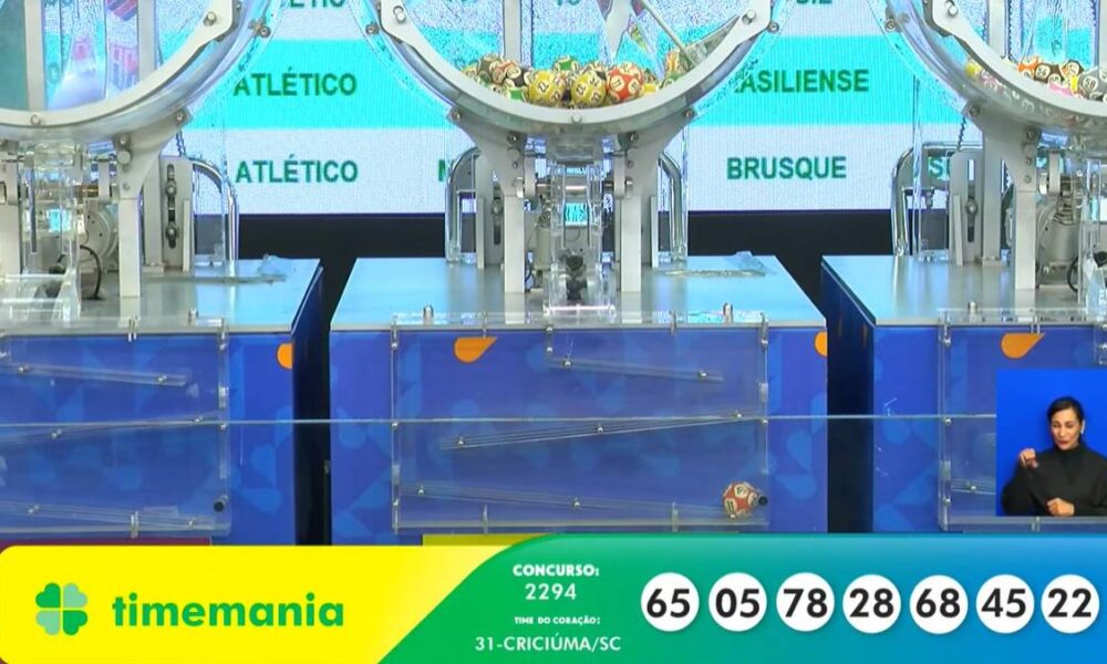 Resultado da Timemania 2294 acumula prêmio para R$ 25 milhões no sorteio de terça-feira com Criciúma como time sorteado