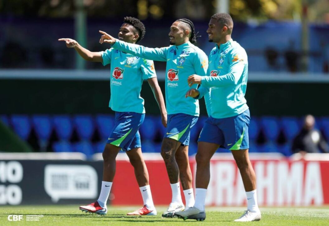 Samuel Lino, Raphinha e Estêvão na Seleção Brasileira