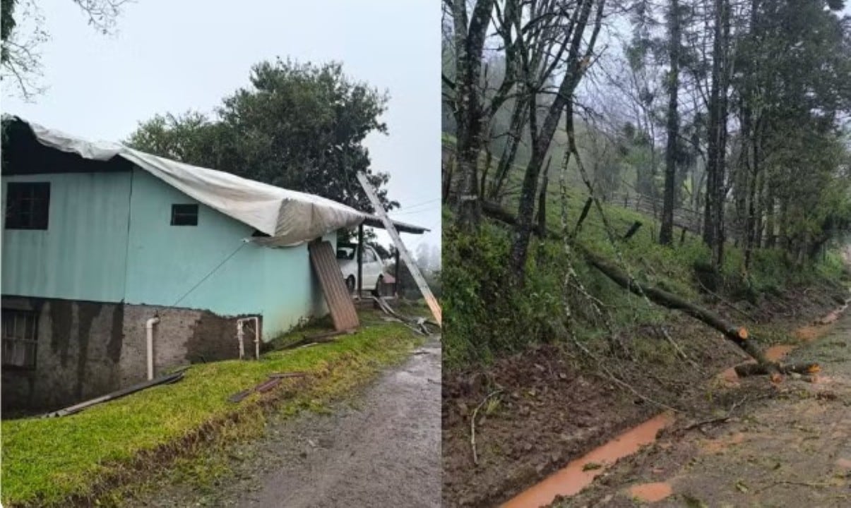 Temporal causa estragos em São Miguel do Oeste (SC)