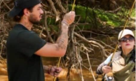 Ze Felipe e Ana Castela pescando