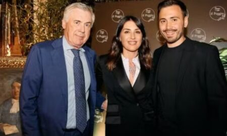 Ancelotti com os filhos Katia e Davide