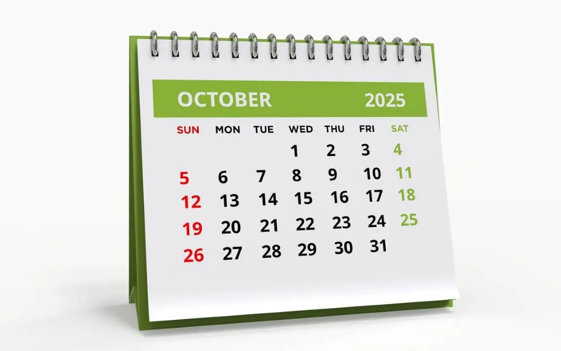 Kalender Oktober 2025