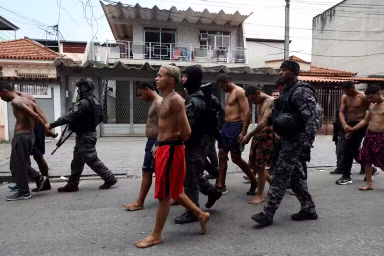 Police operation against drug trafficking at the favela do Penha in Rio de Janeiro