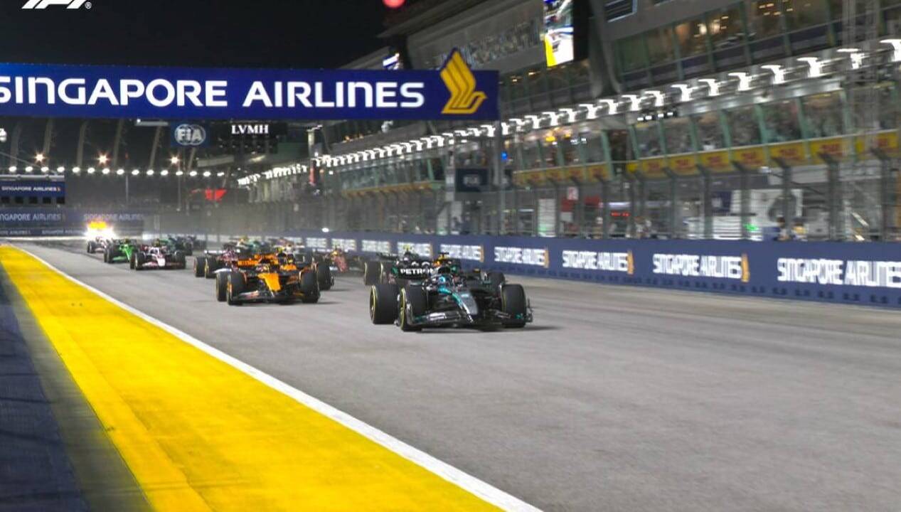 George Russell secures pole at Singapore GP, Bortoleto starts 14th in F1