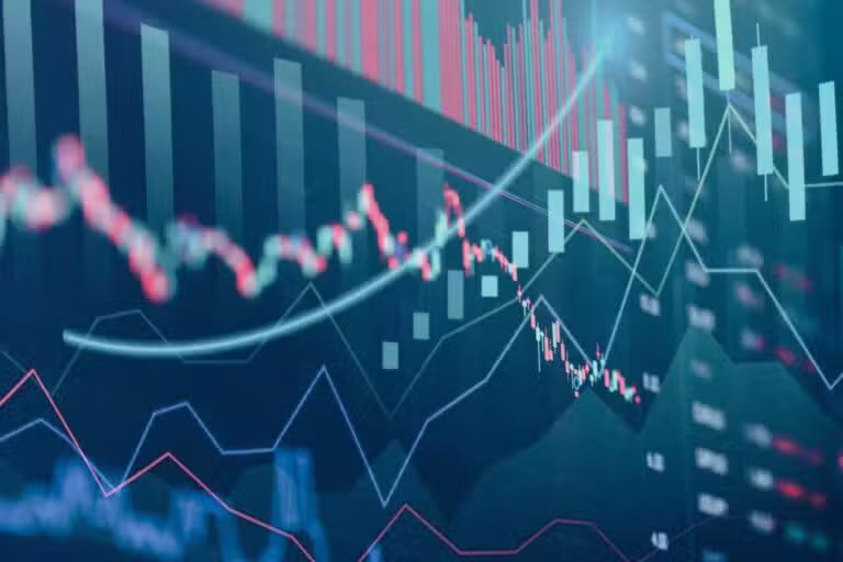 Gráfico do mercado de ações financeiro