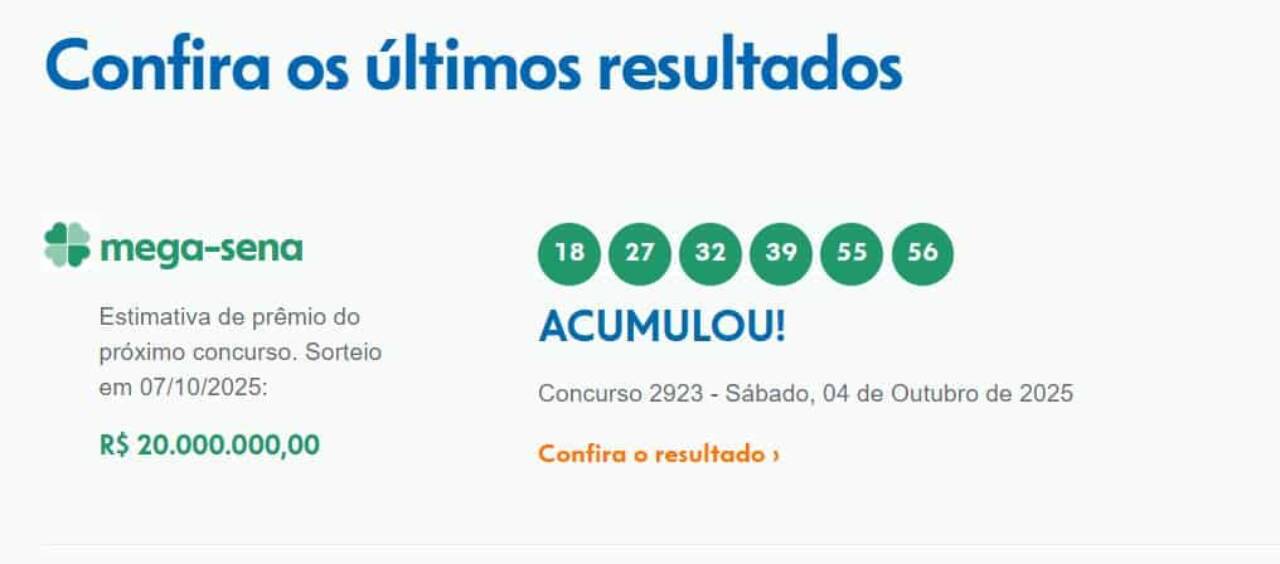 Loterias Caixa 07 de outubro de 2025 as 21h21