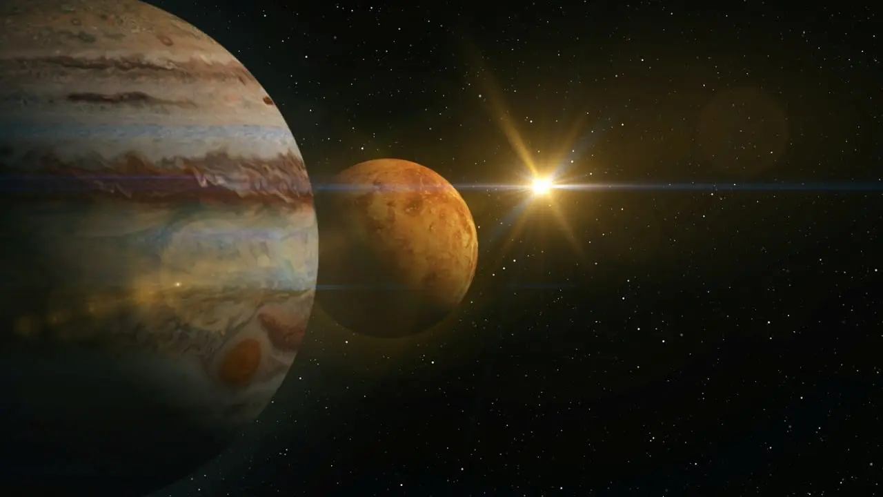 Vênus e Júpiter planeta conjunção