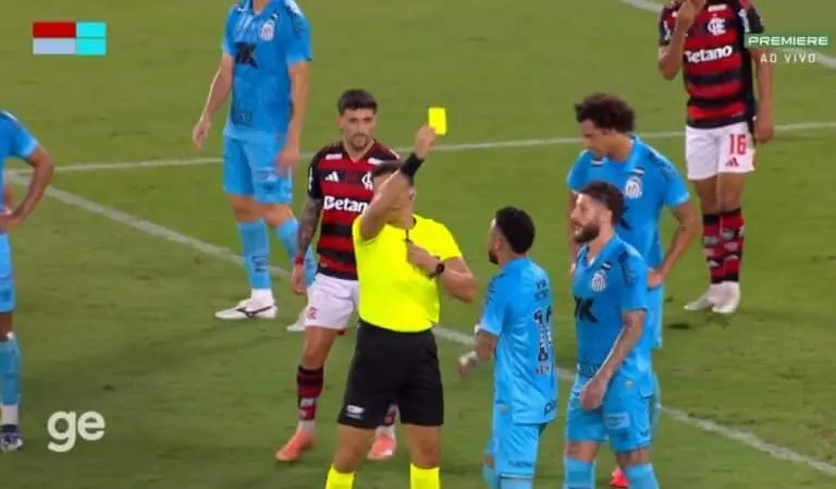 Cartao amarelo Neymar - Flamengo Santos