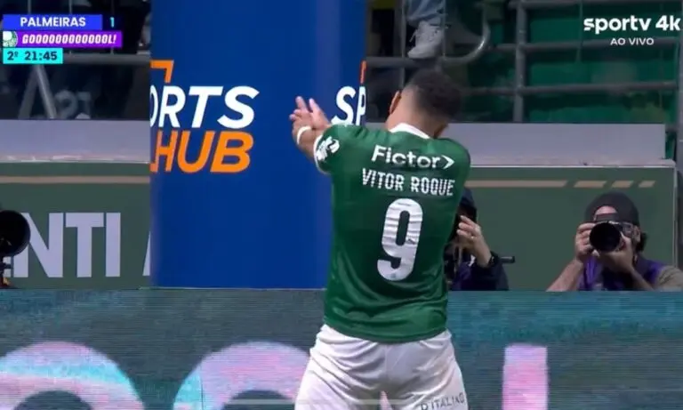 Gol Vitor Roque - Palmeiras x Santos