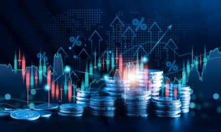 Gráfico financeiro, moedas, bolsa de valores