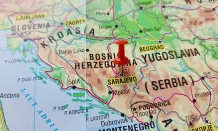 Mapa, Sarajevo, capital da Bósnia