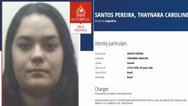 Thaynara Caroline Procurada pela Interpol