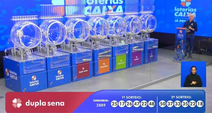 Resultado Dupla Sena 2.888 com R$ 750 mil nas Loterias Caixa e veja na Mix Vale
