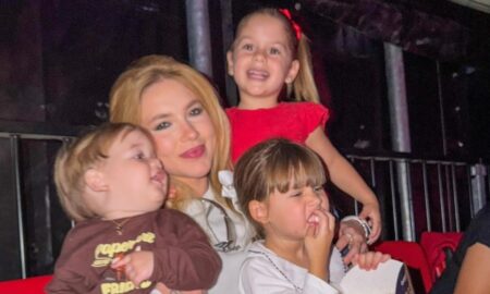 Virginia Fonseca com os filhos, Maria Alice, Maria Flor e José Leonardo