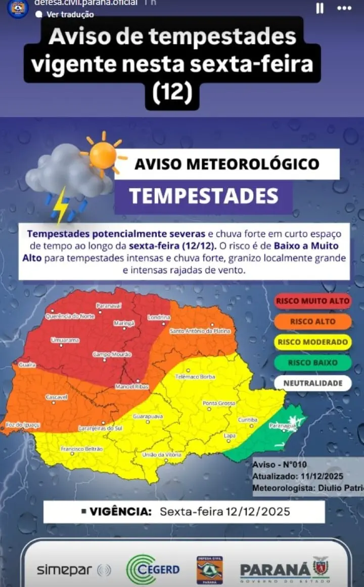 Alerta Defesa Civil Paraná