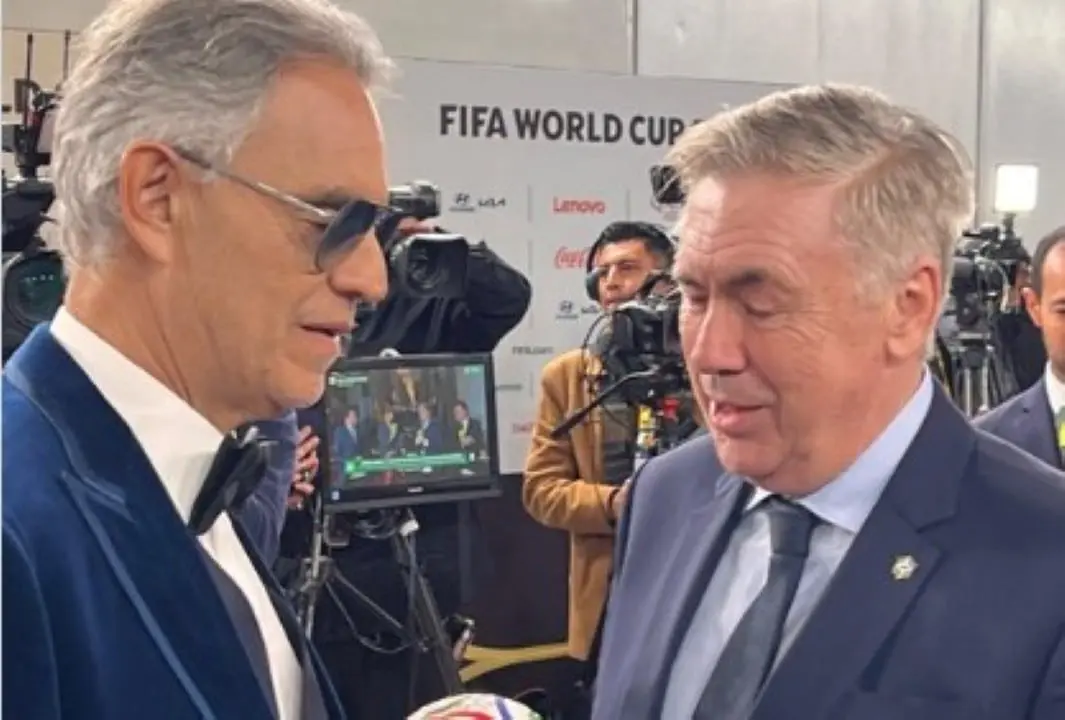 Andrea Bocelli e Carlo Ancelotti