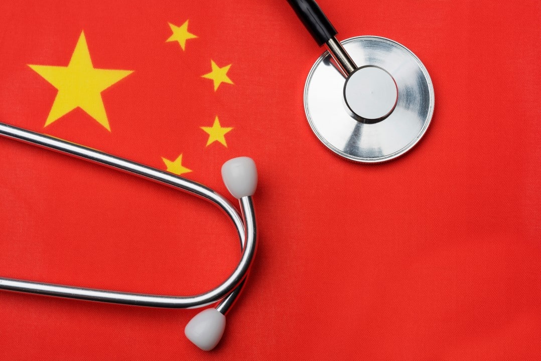 Bandeira da China e Estetoscopio