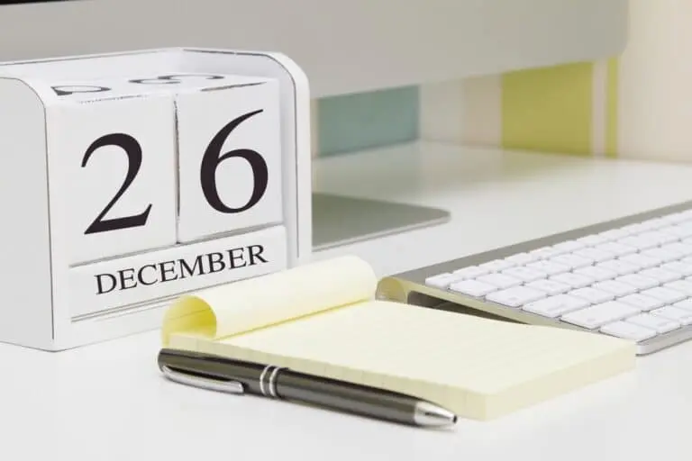 Calendário 26 de dezembro