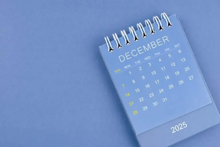 Calendário dezembro de 2025