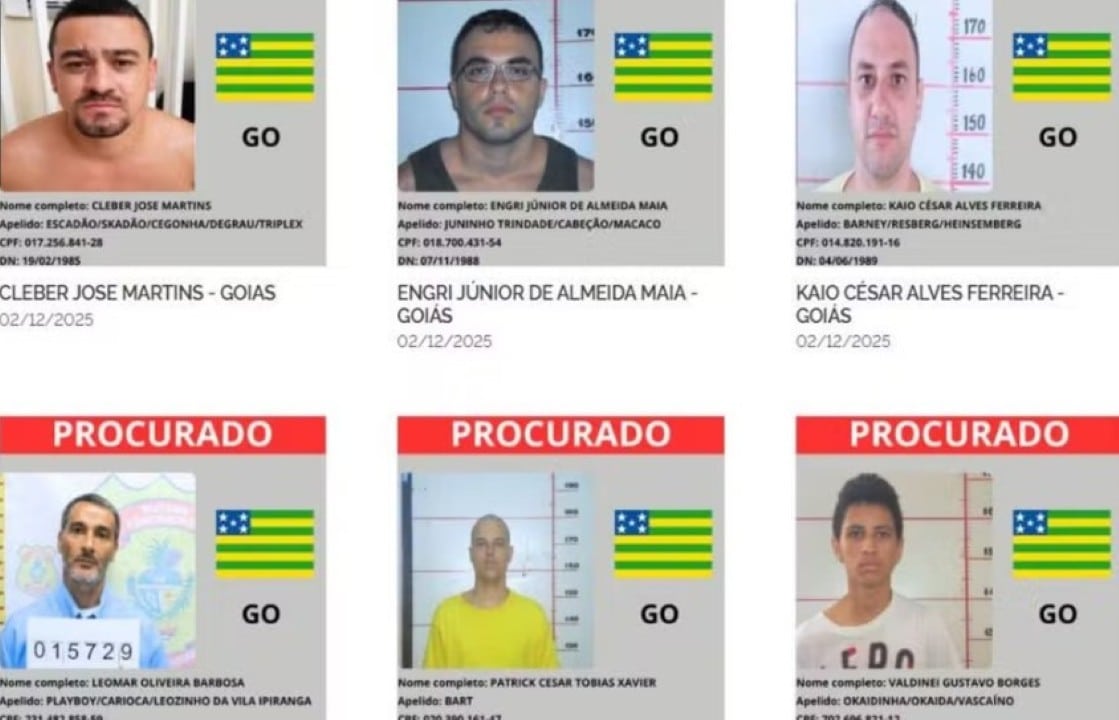 Goianos aparecem em lista de foragidos mais procurados do Brasil