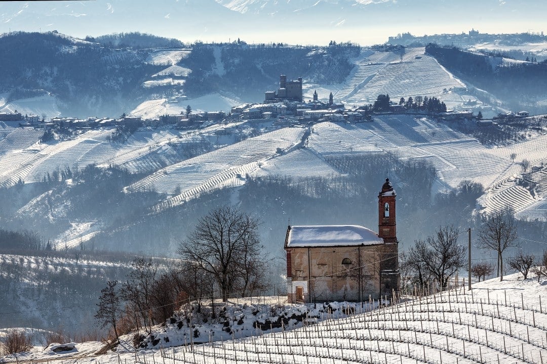 Piemonte na Itália, neve