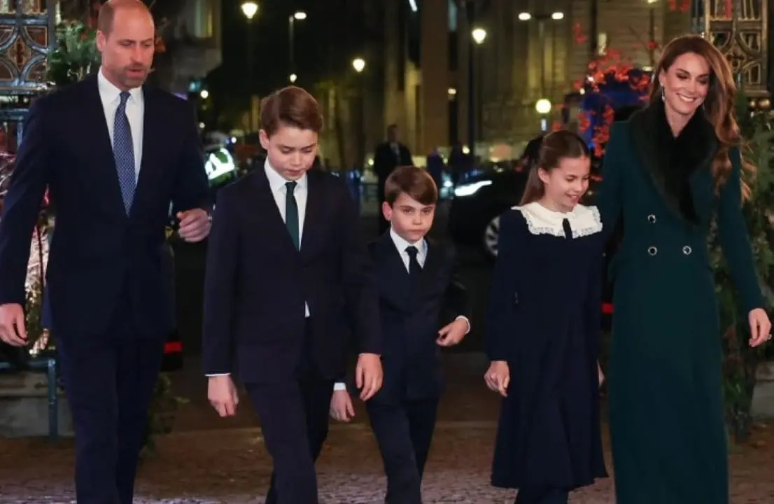 Príncipe William, princesa Kate Middleton e seus três filhos