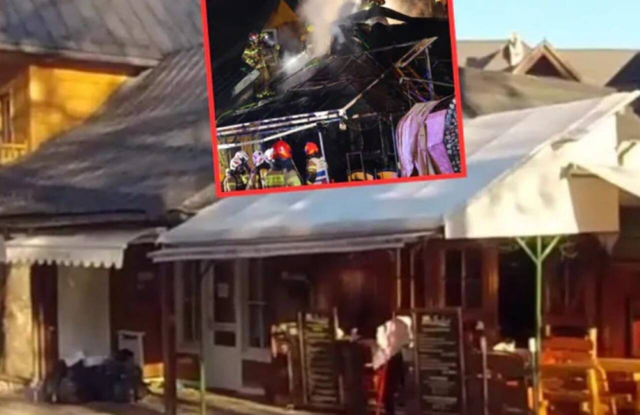 Duas pessoas feridas em incêndio que devastou bar Mini-Szałas na Krupówki, Zakopane