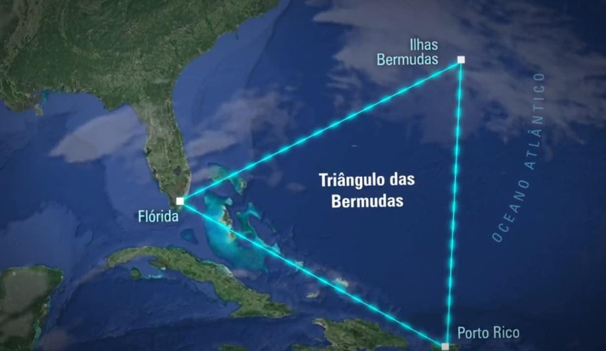 Triângulo das Bermudas no Oceano Atlântico