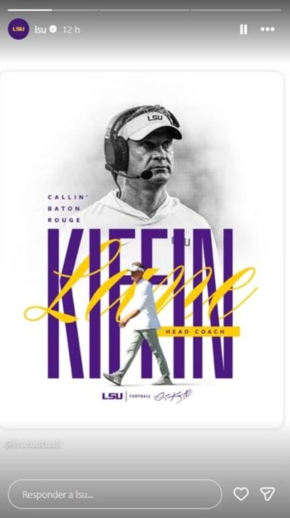 Universidade de Louisiana State (LSU) anuncia Lane Kiffin