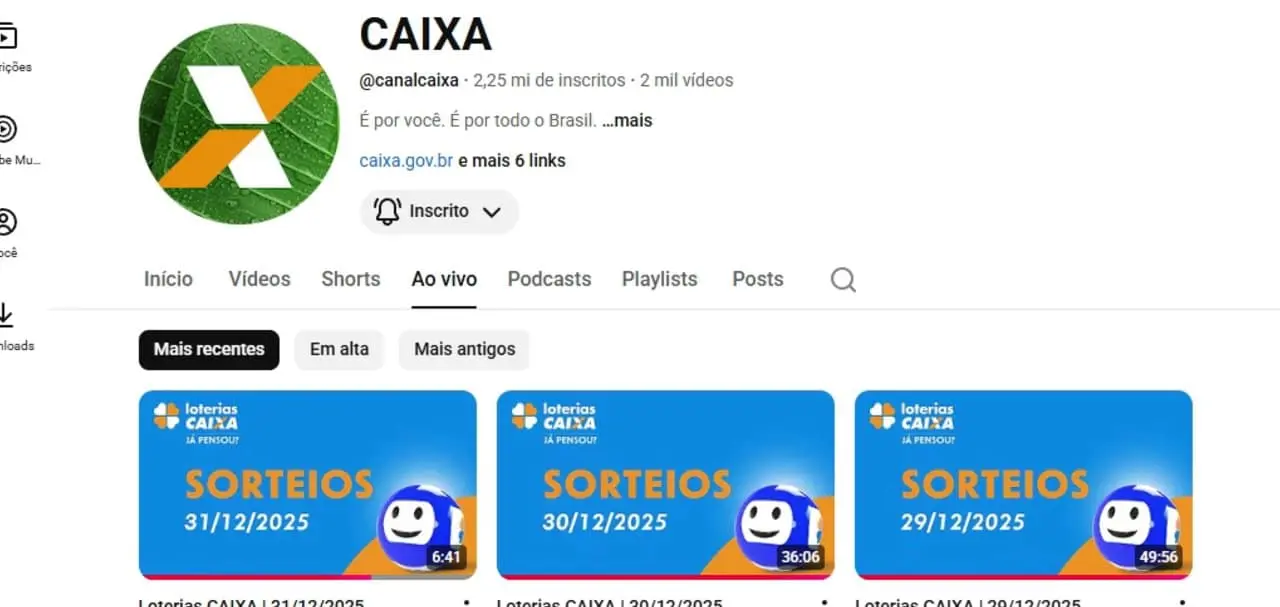Youtube sem link ao vivo da Cxai agora as 22h