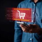 Alerta de conceito de compras on-line seguro, sinal de alerta e perigo, fraude