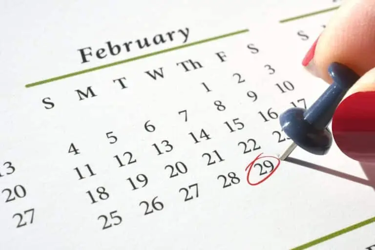 Calendário fevereiro, ano bissexto