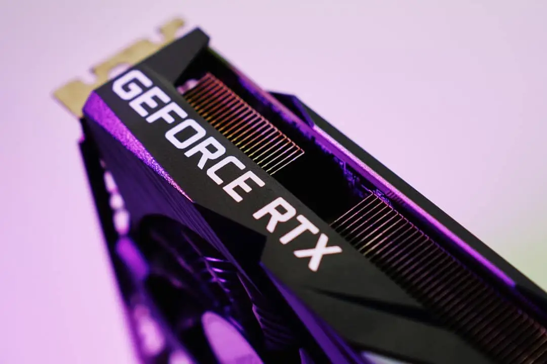 Close da placa RTX 3060 Nvidia