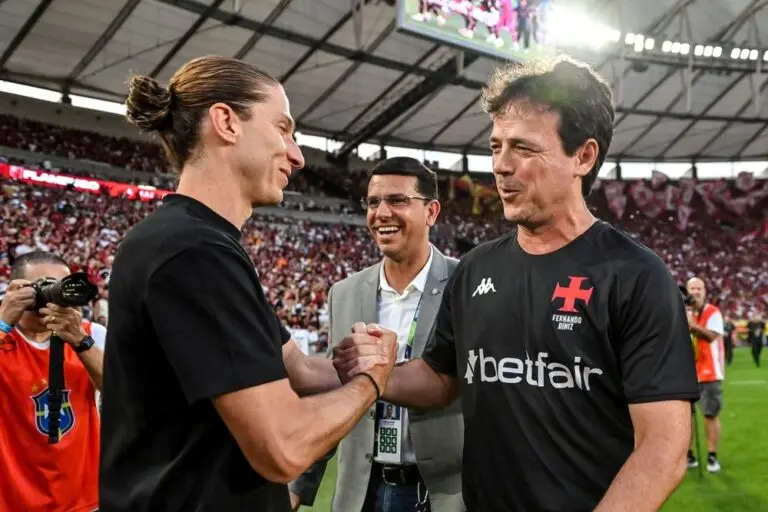 Filipe Luís e Fernando Diniz