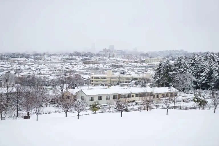 Hokuriku cidade, neve, nevasca